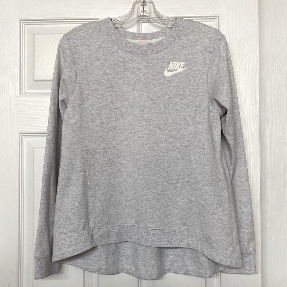 Nike Long Line High Low Long Sleeve Heavy Weight T-shirt Active Lounge Sz XS